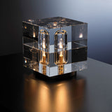 Postmoderne kreative quadratische Kristallglas-Tischlampe 1 Licht-Ein / Aus-Schalter