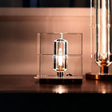Lámpara de mesa de cristal cuadrada creativa posmoderna 1 interruptor de encendido/apagado de luz