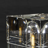Lámpara de mesa de cristal cuadrada creativa posmoderna 1 interruptor de encendido/apagado de luz