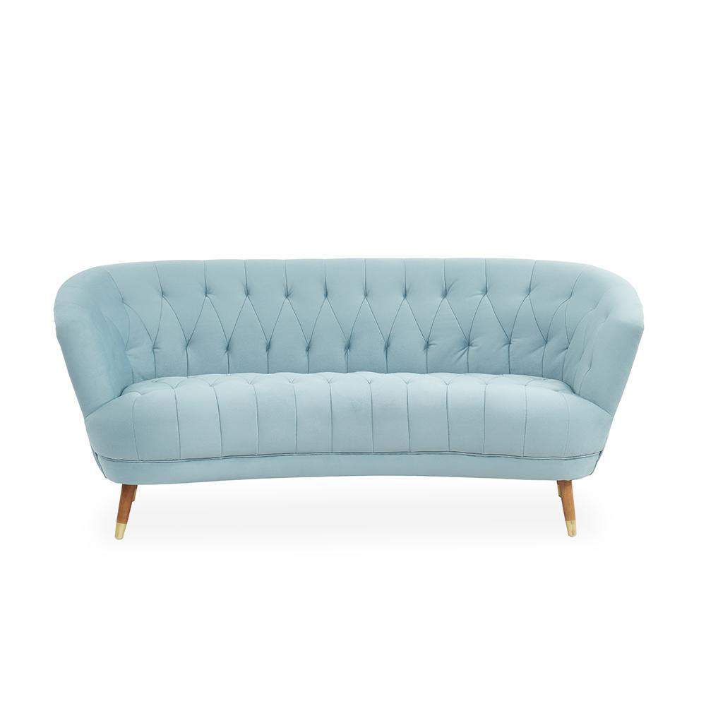 Nordic Light Blue Sofa Set 3 Pieces Living Room Set Tufted Back Armchairs-Furniture,Living Room Furniture,Sectionals