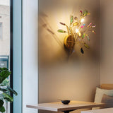 Aplique de pared de árbol de ágata moderno de 2 luces con base dorada Sala de estar Dormitorio Comedor