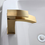 Faupe de lavabo de salle de bain monté sur pont en or de style brossé contemporain