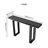 47 "Table accent d'entrée Table de console étroite bois et métal noir en grand