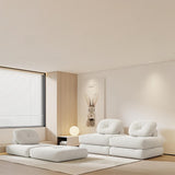 Cloud White Modular Sectional Convertible Sofa Sofa Velvet Rendu avec des oreillers