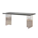 現代 63" アクリルのダイニング テーブルの長方形の黒の木製のテーブルトップの浮遊架台の足
