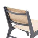 5-teiliges rustikales Rattan-Aluminium-Terrassen-Sessel-Set für den Außenbereich, runder Couchtisch und Hocker