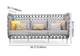 6 pièces en aluminium et corde de canapé extérieur avec table basse et coussin en gris
