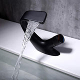 Grifo de lavabo de baño de cascada de 1 orificio de manija única creativa contemporánea