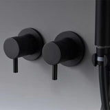 10" Wall-Mounted Round Black Shower System 2-Function with Hand Shower