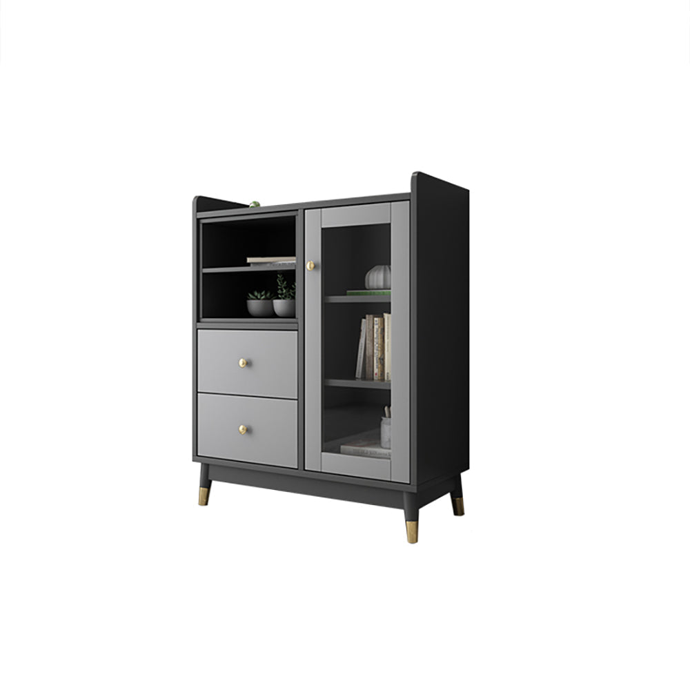 Modern & Minimalist Sideboard with Ample Storages & 1 Door in Gray