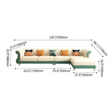 126" Beige & Green Faux Leather Sectional Sofa with Right Chaise-Furniture,Living Room Furniture,Sectionals