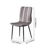 Gray Armless Dining Chair Faux Leather High Back Upholstered Dining Chair Set of 2