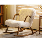 Boucle Boucle Boucle chaise à bascule Solid Wood Accent Chair in Walnut