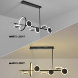 Lampes rondes minimalistes Spoutnik Kitchen Island Light en noir et or