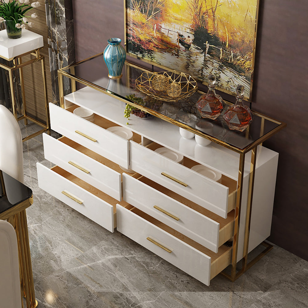 Post-modern Rectangular Buffet Sideboard with Shelves & Drawers-Wehomz WEHOMZ Post-modern Rectangular Buffet Sideboard with Shelves & Drawers-Wehomz WEHOMZ
