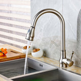 Twenk Single Handle Pullout Spray Kitchen Faucet Swirling Spout in Brushed Nickel