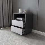 Gray Modern MDF Chest with 2 Drawers and 1 Shelf-Cabinets &amp; Chests,Furniture,Living Room Furniture