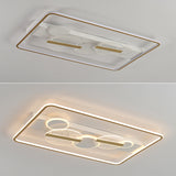 Moderne rechteckige 3-Farbmodus-Acrylschirm-LED-Deckenleuchte für Unterputzmontage in Weiß und Gold