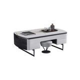 Modern White Lift Top Coffee Table with Storage Stone Top & Carbon Steel Base Extendable-Richsoul-Coffee Tables,Furniture,Living Room Furniture