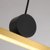 Luz LED lineal para isla de 35" Luz colgante dorada y negra para isla de cocina