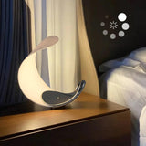 White Half-Moon Table Lamp Dimmable Metal Desk Lamp