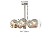 Moderne Globe Sputnik Kronleuchter 5-flammige Chromglas-Deckenleuchte