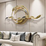 Modern Surge Fishes Metal Wall Decor with Unique Shape in Gold