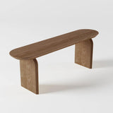 Farmhouse 51 "Bench Bench Oval Solid Wood in Walnut double