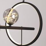 Îlot de cuisine noir moderne à 7 légers Lumières avec suspension du plafond de la nuance de bouche de verre