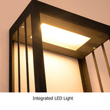 26インチ モダン フラッシュマウント LED 屋外照明 壁取り付け用燭台 層状直方体
