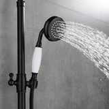 Wandmontiertes Duschsystem im Industriestil mit 2 Funktionen in Schwarz