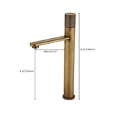 Single Hole Antique Brass Bathroom Vessel Sink Faucet Single Knob Solid Brass