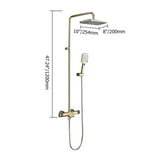 Goldfarbenes freiliegendes Duscharmatur-Regenduschensystem mit Handbrause und Wanneneinlauf