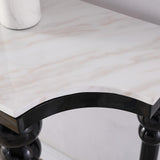 47.2" Classical Black Marble Console Table Narrow Entryway Table Stainless Steel Legs