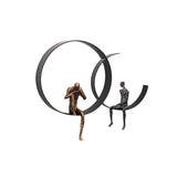 Modern 3D Artistic Figure Metal and Resin Wall Decor in Black
