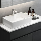 31 "Black and White Floating Bathroom Vanity Marble Top Top en céramique Vénévain