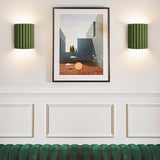 Moderne grüne Halbkreis-Wandleuchte aus Kunstharz mit 2-Licht-Wohnzimmer-Schlafzimmer-Küche