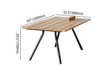 6 Person Mid Century Modern Outdoor Rectangle Teak Wood Patio Dining Table Natural Black
