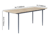 Juego de comedor de exterior de aluminio moderno de mediados de siglo de 7 piezas para 6 personas con mesa de madera natural y gris