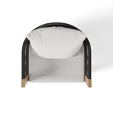 Juego de comedor moderno para exteriores de 7 piezas con mesa superior de mármol y silla de cuerda tejida en gris