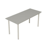 7-teiliges modernes Esstisch-Set für den Außenbereich, rechteckig, Marmorplatte, Tischstuhl, grau