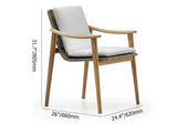 7-teiliges Gartenmöbel-Set für den Außenbereich mit Tisch und Stuhl aus Teakholz in Natur und Grau