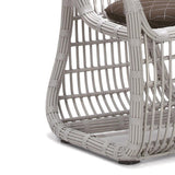 7-teiliges Garten-Ess-Set aus Rattangewebe mit Barrel Chair und Esstisch mit Glasplatte