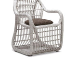 7-teiliges Garten-Ess-Set aus Rattangewebe mit Barrel Chair und Esstisch mit Glasplatte