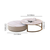 Round Modern Stone Top Nesting Coffee Table with 1 Drawer-Richsoul-Coffee Tables,Furniture,Living Room Furniture