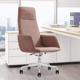 Minimalist Light Coffee Executive Office Chair with Swivel & Adjustable Height-Furniture,Office Chairs,Office Furniture