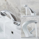 Grifo de lavabo de baño creativo moderno grifo de lavabo de un solo mango de latón