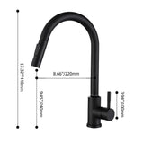 Matte Black Touch Kitchen Faucet Stainless Steel Pull Out Spray Single Handle