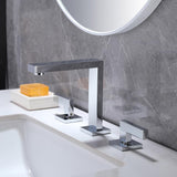Grifo de lavabo de baño de oro cepillado generalizado con doble manija de latón macizo