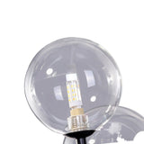 Minimalist 5-Light Glass Globe Shade Sputnik Kitchen Island Light Globe Light in Black